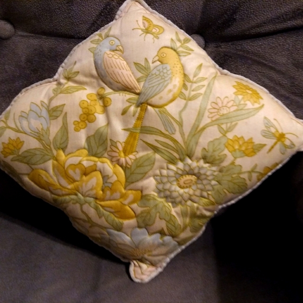 Sweet little Bird and Floral Decorative Pillow